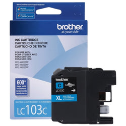 New Genuine Brother LC103XL High Yield Cyan Ink Cartridge