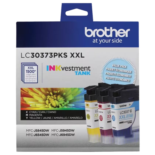Original Brother LC3037 Extra High Yield Multi-Color (3-Pack) Ink Cartridge, LC30373PKS