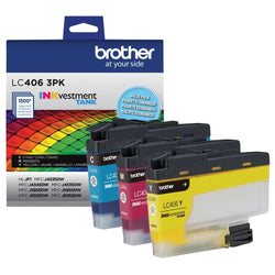 Original Brother LC406 Tri-Color (CMY) Ink Cartridges-3 Pack
