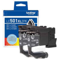 Original Brother LC501XL High Yield Black Ink Cartridge-2-Pack