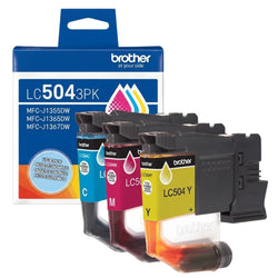 Original Brother LC504XL High Yield Multi-Color (CMY) Ink Cartridge,3-Pack