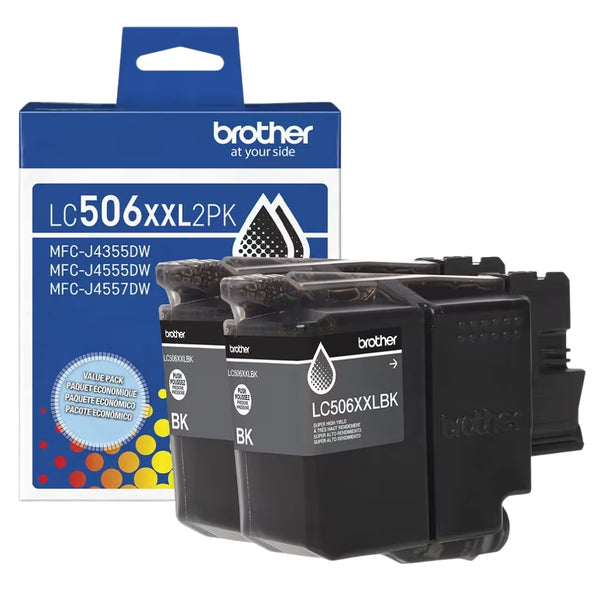 Original Brother LC506XXL Extra High Yield Black Ink Cartridge-2 Pack