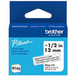 Original Brother P-Touch Btag-131 1/2" Label Tape