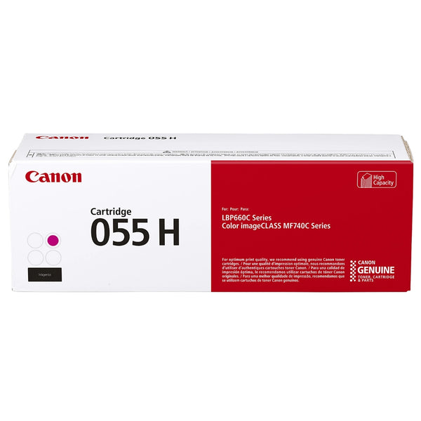 Original Canon 055H High-Yield Magenta Laser Toner Cartridge, 3018C001