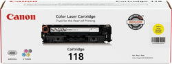 Original Canon 118 High Yield Yellow Toner Cartridge, 2659B001AA