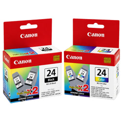 Original Canon BCI-24 Twin Black & Twin Color Ink Cartridges