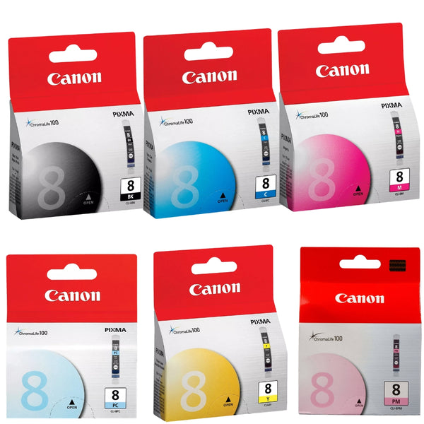 Original Canon CLI-8 Standard Yield 6 Pack Ink Tanks