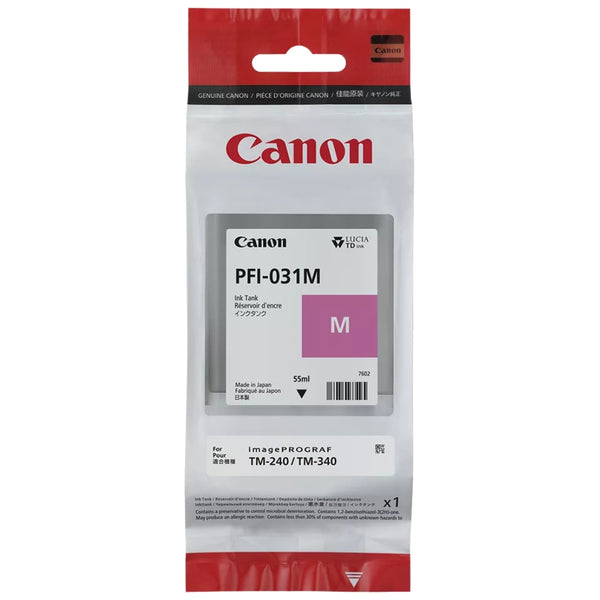 Original Canon PFI-031 Standard Yield Magenta Ink Cartridge, 6265C001