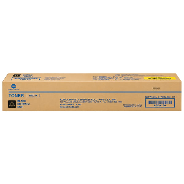 Original Konica Minolta TN324K High Yield Black Toner Cartridge, A8DA130
