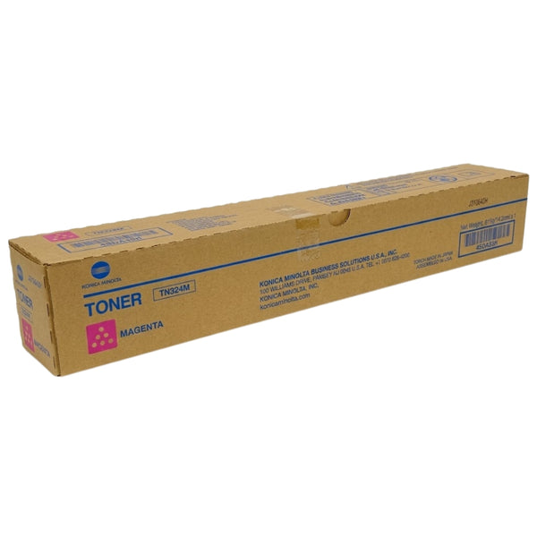 Original Konica Minolta TN324M Standard Yield Magenta Toner Cartridge, A8DA330
