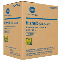 Original Konica Minolta TNP22Y Standard Yield Yellow Toner Cartridge,A0X5232