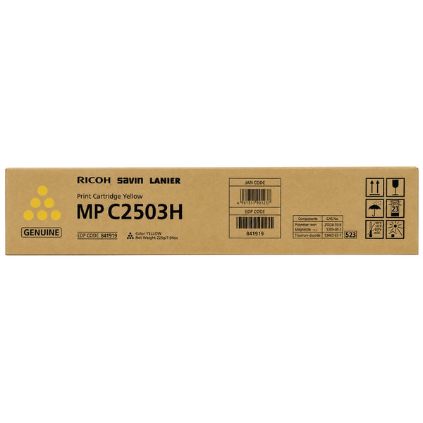 Original Ricoh MP C2503 Standard Yield Yellow Toner Cartridge, 841919