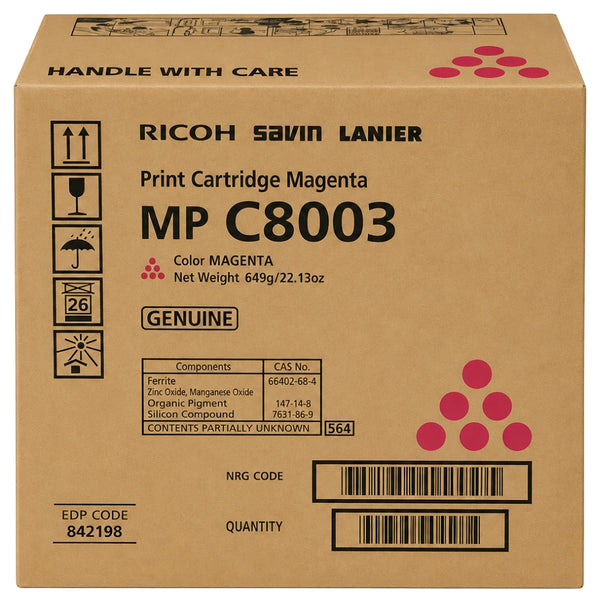Original Ricoh  MP C8003 Standard Yield Magenta Toner Cartridge, 842198