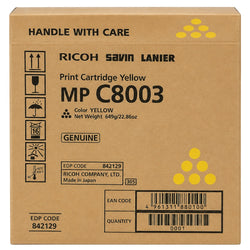 Original Ricoh MP C8003 Standard Yield Yellow Toner Cartridge, 842197