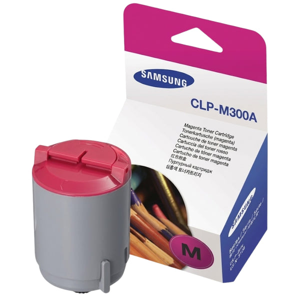 Original Samsung CLP-M300 Standard Yield Magenta Toner Cartridge, CLP-M300A