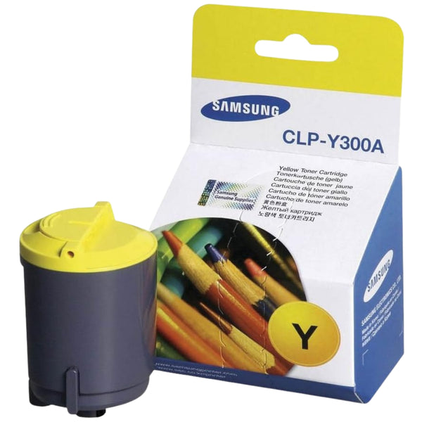 Original Samsung CLP-Y300 Standard Yield Yellow Toner Cartridge, CLP-Y300A