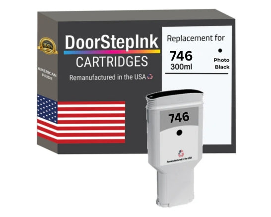 DoorStepInk Brand for HP 746 300ml Standard Yield Photo Black Remanufactured in the USA Ink Cartridge,P2V82A