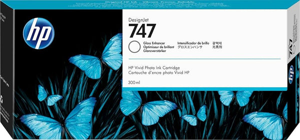 Genuine HP 747 300ml Gloss Enhancer DesignJet Ink Cartridge, P2V87A