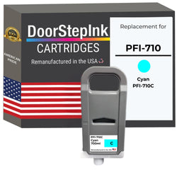 DoorStepInk Brand for Canon PFI-710 Standard Yield Cyan Remanufactured in the USA Ink Cartridge, 2355C001