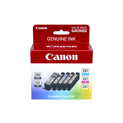 Original Canon PGI-280-(Black ) | CLI-281-(Color) Standard Yield Ink Cartridges,5-Pack