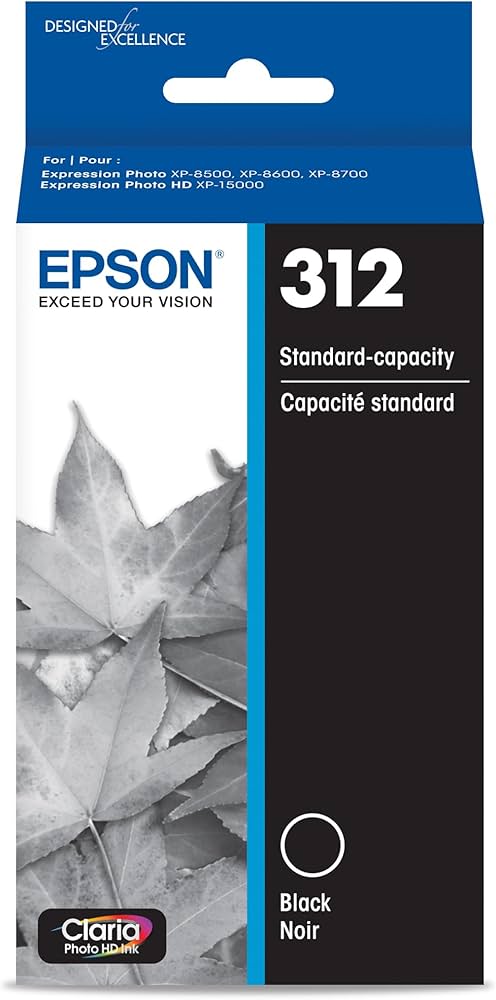 Genuine Epson 312 Black Claria Photo HD Ink Cartridge, T312120 ...
