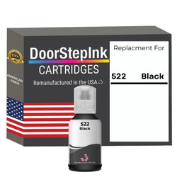 DoorStepInk Brand Replacement For Epson 522 (T522120-S) 140 ml Black Ink Bottle Made in the USA