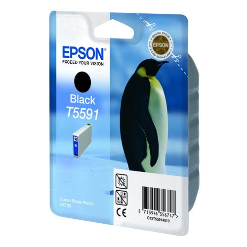 Original Epson T5591 Standard Yield Black Ink Cartridge, C13T55914010