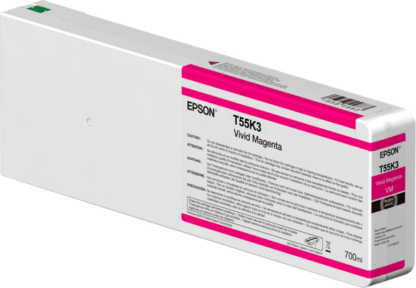 Epson 700ml UltraChrome HD Vivid Magenta Ink Cartridge, T55K300 