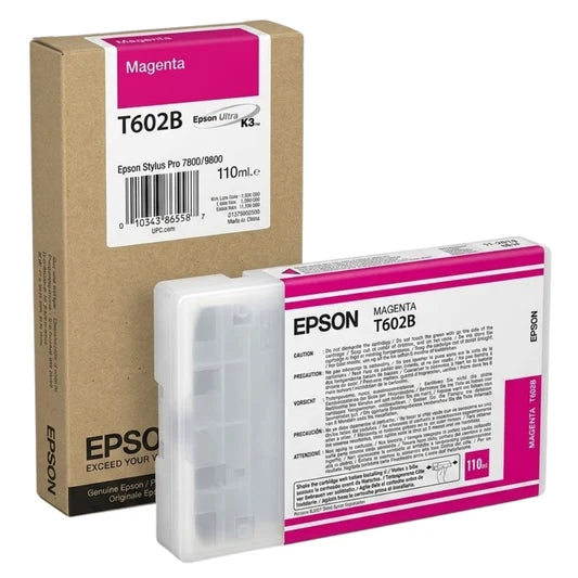 Original Epson T602B Standard Yield Magenta Ink Cartridge, C13T602B00