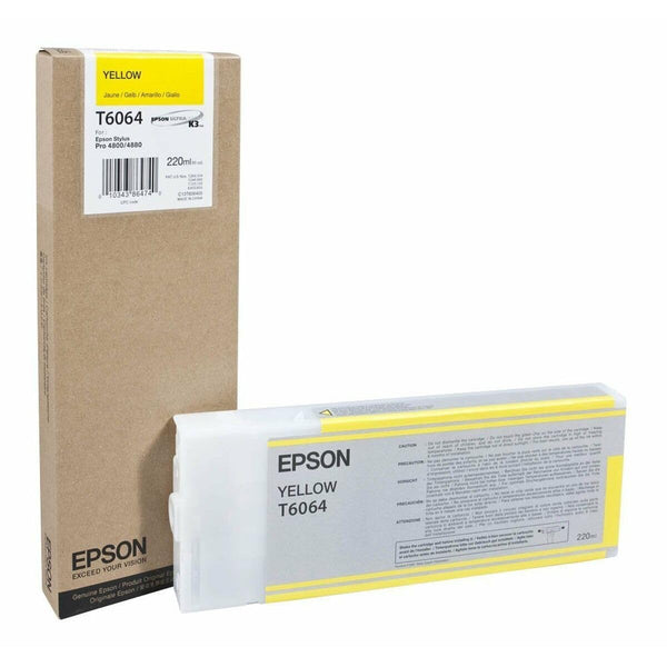 Original Epson 220ml UltraChrome K3 Yellow Ink Cartridge, T606400