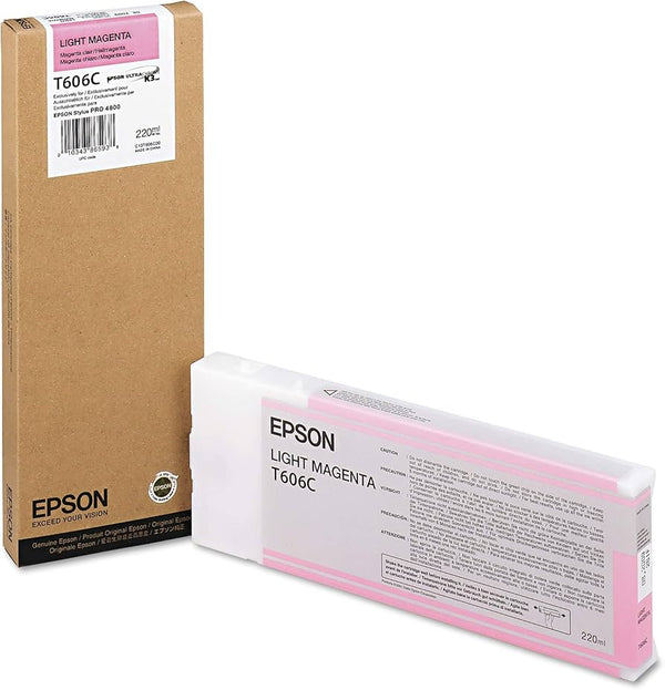 Original Epson 220ml UltraChrome K3 Light Magenta Ink Cartridge, T606C00