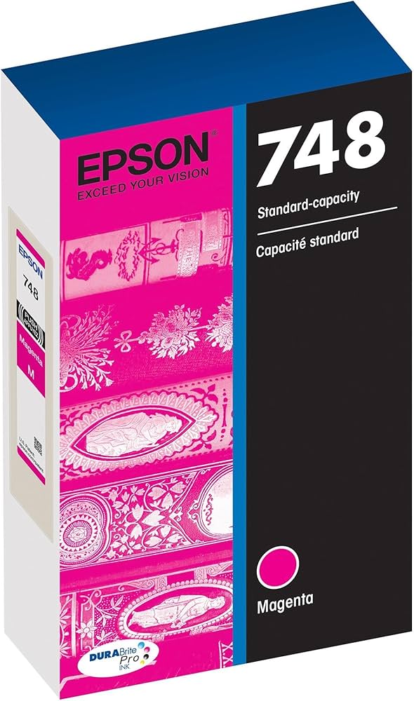 Genuine Epson 748 Standard-Yield Magenta DURABrite Pro Ink Cartridge, T748320