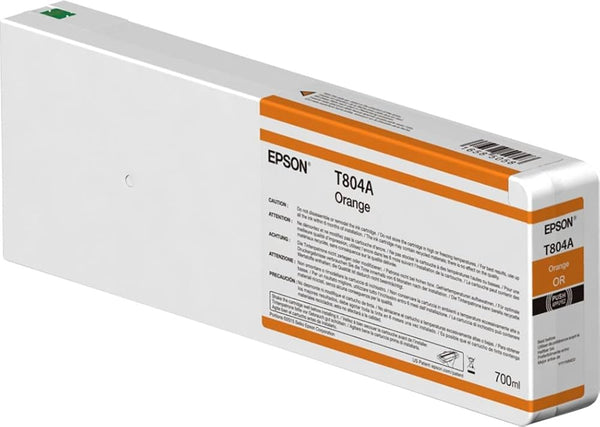 Genuine Epson 700ml UltraChrome HD Orange Ink Cartridge, T804A00