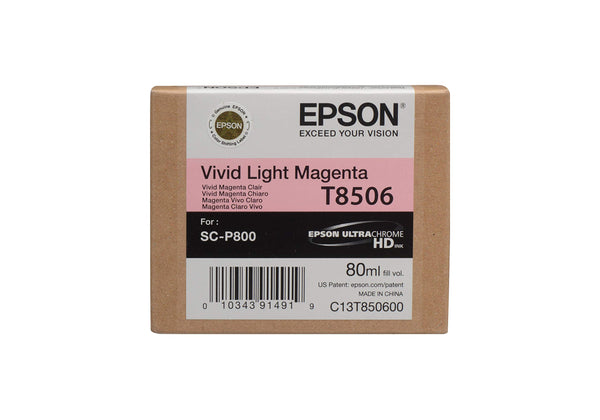 Genuine Epson 80ml UltraChrome HD Vivid Light Magenta Ink Cartridge, T850600