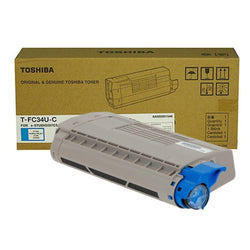 Genuine Toshiba TFC34UC Standard Yield Cyan Toner Cartridge, T-FC34U-C