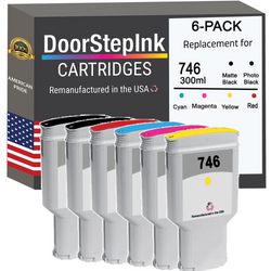 DoorStepInk Brand for HP 746 300mL 6-Pack Remanufactured in the USA Ink Cartridges