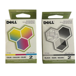 Original Dell Series 2 7Y743 Black and Color Ink Cartridges