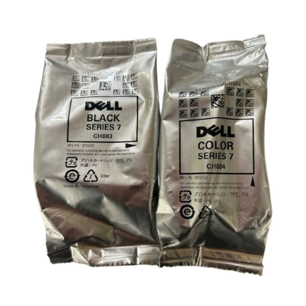 Genuine Dell Series 7XL Black and Color Combo Pack Ink Cartridges