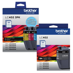 Original Brother LC-402 4-Pack Black, Cyan, Magenta and Yellow Ink Cartridges
