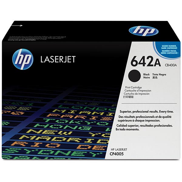 HP 642A High Yield Black LaserJet Toner Cartridge, CB400A