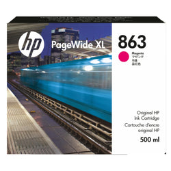 HP 863 500-ml Magenta Pagewide XL Ink Cartridge, F9K38A