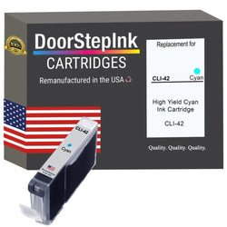 DoorStepInk Brand for Canon CLI-42 Cyan Remanufactured in the USA Ink Cartridges