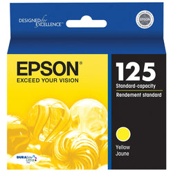 Genuine Epson 125 Standard Yield Yellow Ink Cartridge, T125420