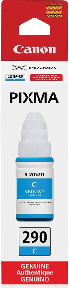 Canon GI-290 (70mL) Cyan MegaTank Ink Bottle, 1596C001