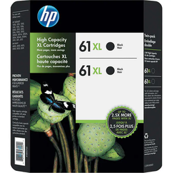 HP 61XL Black (CH563WN) Ink Cartridge- Twin Pack