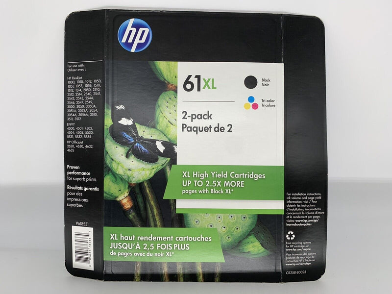 2-Pack Remanufactured 61XL Ink Cartridges For HP Deskjet 2540, 2514, 3050A & More