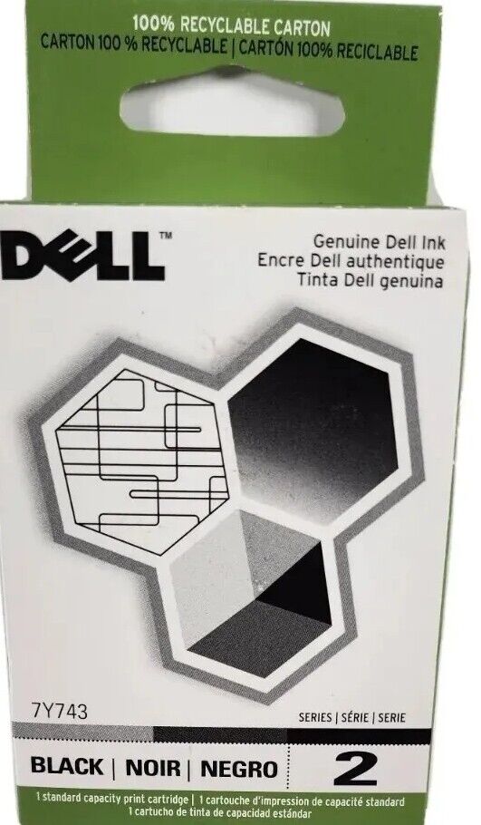 Original Dell Series 2 7Y743 Black Ink Cartridges