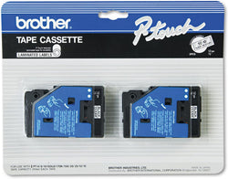 Original Brother TC-20 1/2 In. Standard Yield Black On White P-touch Tape, 2/Pack