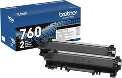 Genuine Brother TN760 High Yield Black Toner Cartridge, TN760BK 2-Pack