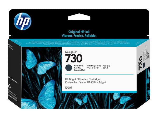 Original HP 730 130-ml (P2V65A) Matte Black Ink Cartridge